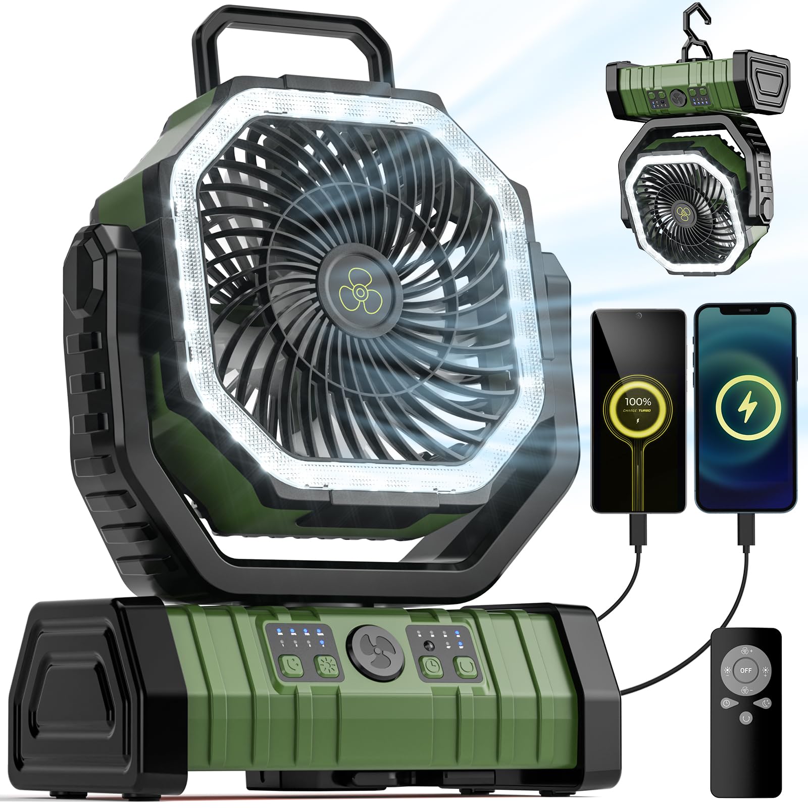 Outdoor Power Usa - Camping Fan 20000mAh Battery Powered Fan
