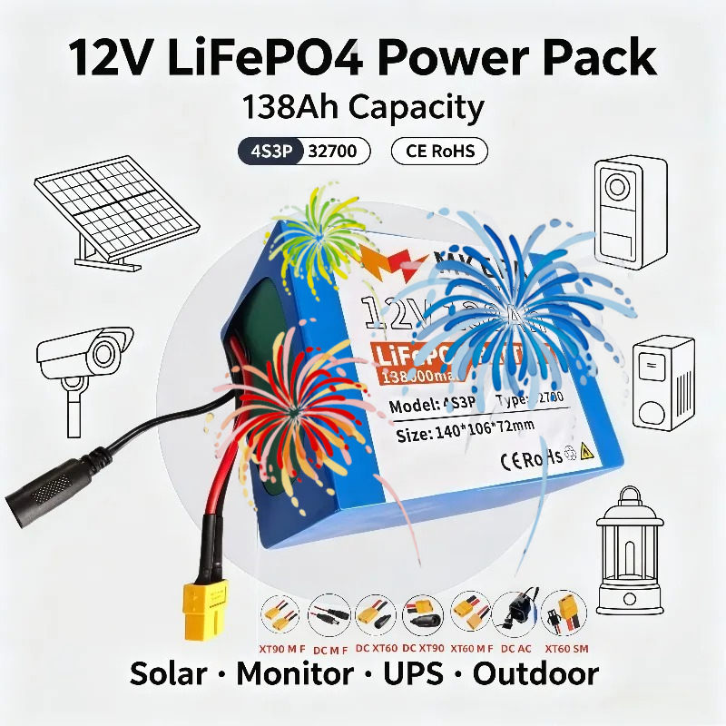 Outdoor Uninterruptible Power Supply - 12V 4S3P 32700 Rechargeable Battery Pack