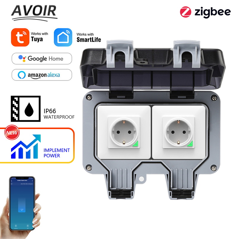 Outdoor Power Outlet - Avoir Tuya Zigbee Electrical Sockets IP66