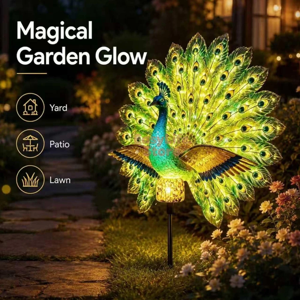 Solar Peacock Garden Sculpture - огляд і ціна Outdoor Power Outlet Solar