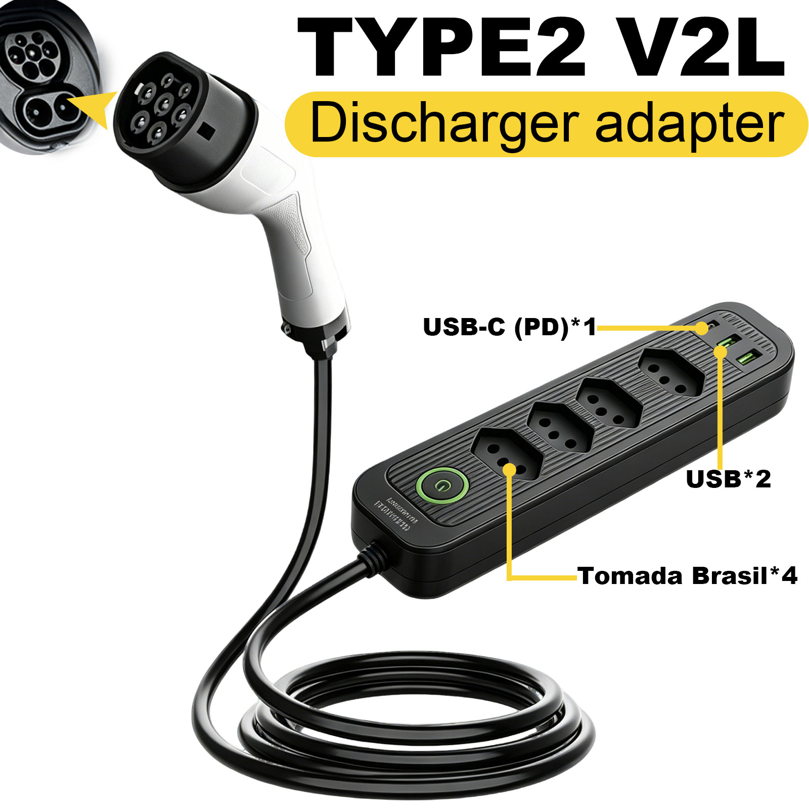 Type2 V2L Discharge Adapter 16 - огляд і ціна Outdoor Power Usa