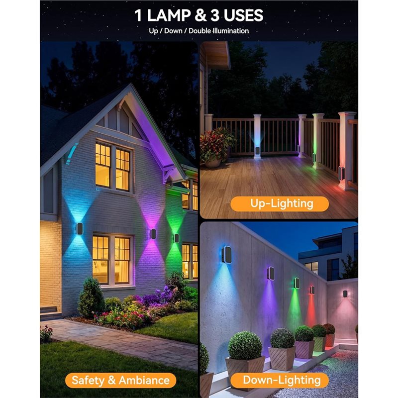 ABKS-RGB Solar Fence Lights Ou - огляд і ціна Outdoor Power Direct