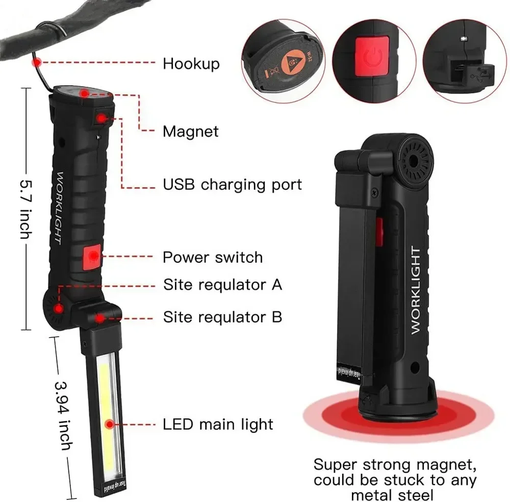 LED COB Flashlight USB Recharg - огляд і ціна Outdoor Power Usb