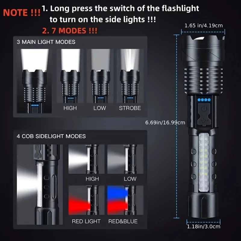 Powerful LED Flashlight Batter - огляд і ціна Outdoor Power Usb